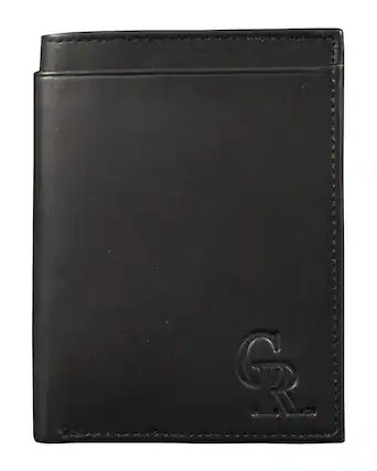 Front. Rico Industries - Colorado Rockies Black Leather RFID Blocking Passport Holder Cover Travel Billfold Wallet for Men & Women - Multi.