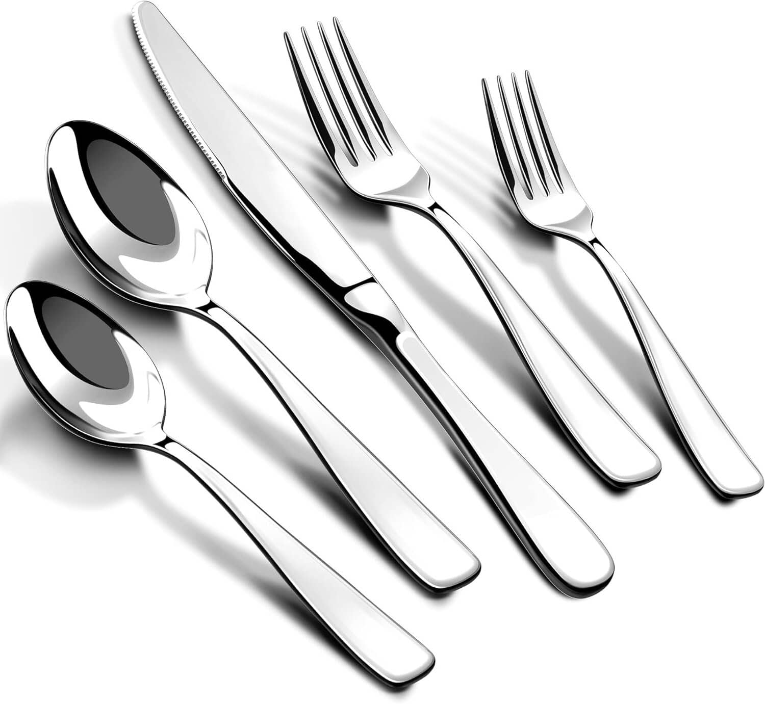 Dazzed Corner - Silverware Set for 8, 40 Piece Stainless Steel Flatware Utensils Cutlery Set - Silver