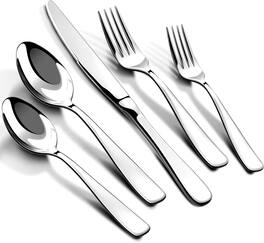 Dazzed Corner - Silverware Set for 8, 40 Piece Stainless Steel Flatware Utensils Cutlery Set - Silver