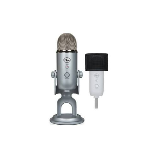 Angle. Blue Microphones - Blue Microphones Yeti USB Microphone (Silver) Bundle with Pop Filter.