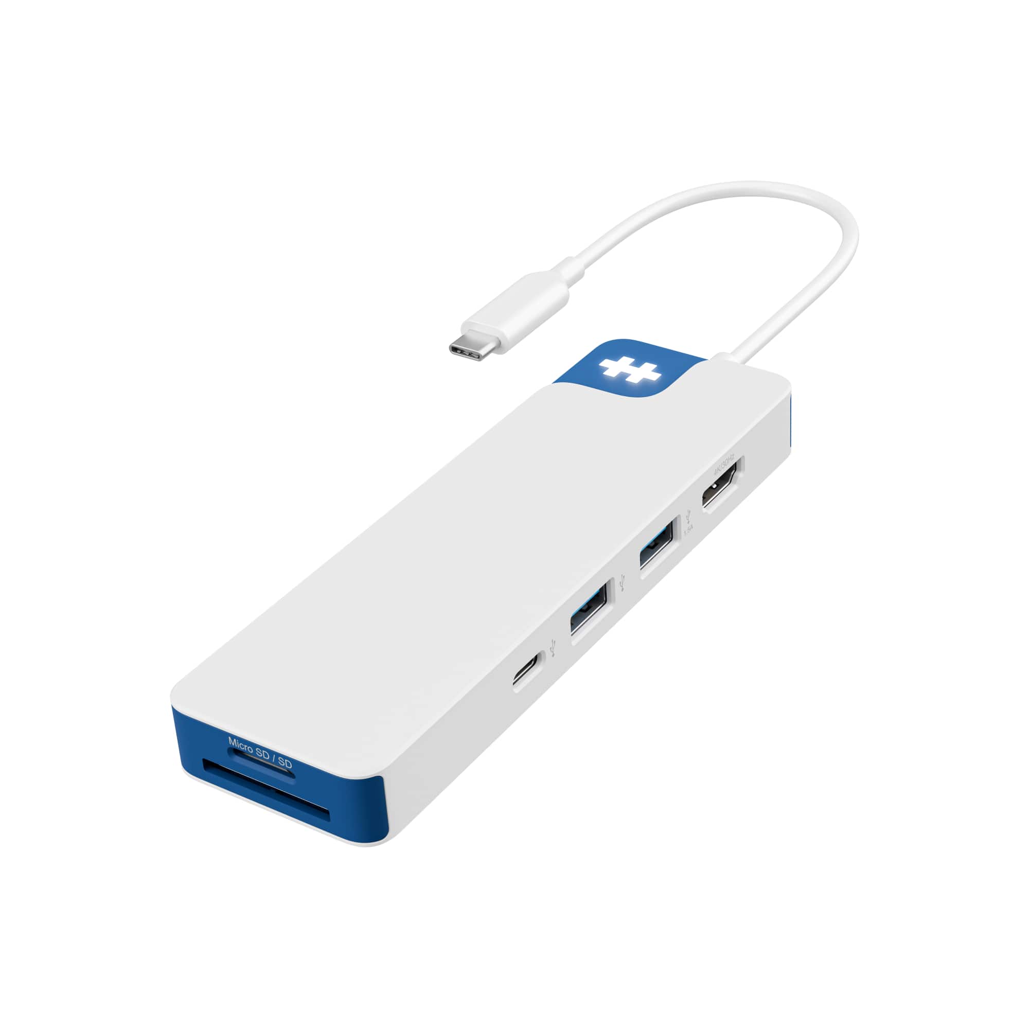 Front. Hyper - HyperDrive Flex 8 Port USB-C Hub - Blue.