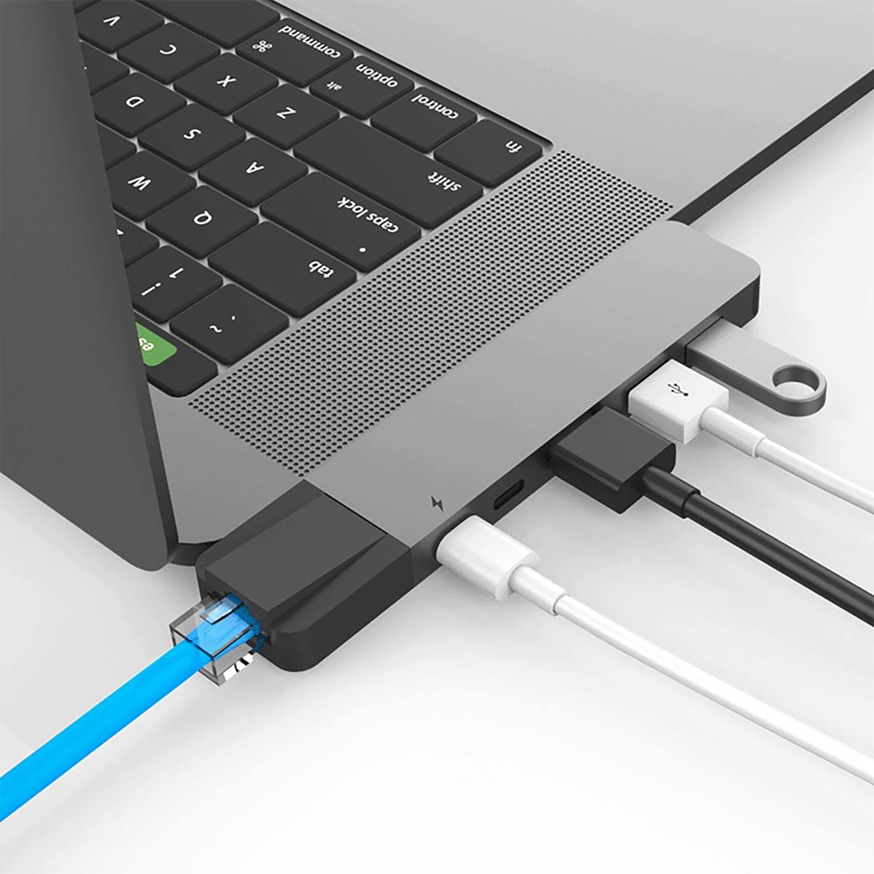 Alt View 13. Hyper - NET Hub for USB-C MacBook Pro - Gray.