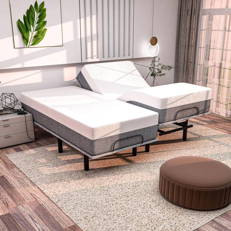 Renanim SF Split King Adjustable Bed with Mattress 14