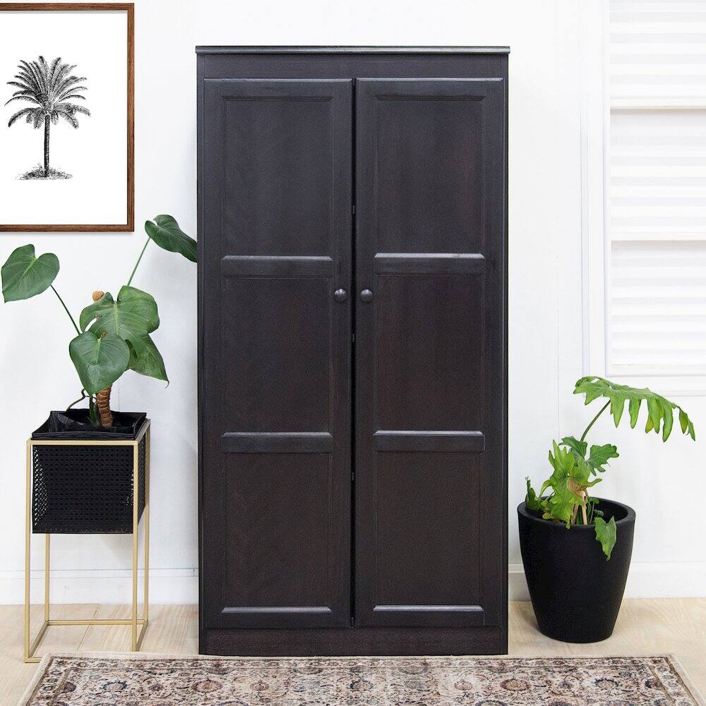 Alt View 5. Concepts in Wood - Multi use Storage Cabinet 4 Shelves Espresso Finish - Brown.