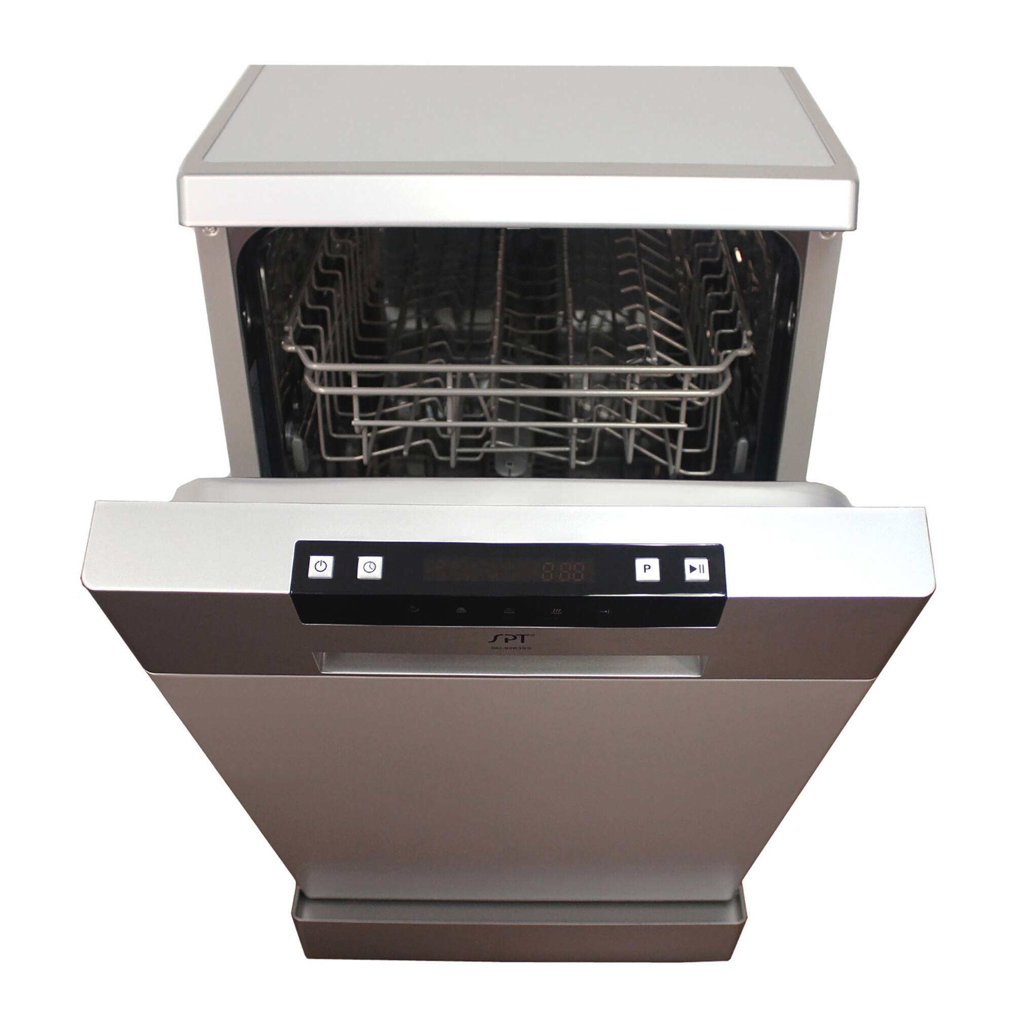 Alt View 3. SPT - 18 in. Stainless Steel Electronic Portable 120-Volt Dishwasher with 6-Cycles with 8 Place Settings Capacity - Stainless Steel.