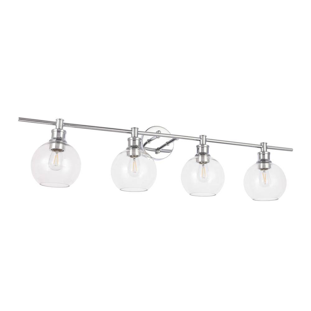 Left. Living District - Collier 4 light Chrome and Clear glass Wall sconce - Chrome And Clear Glass.