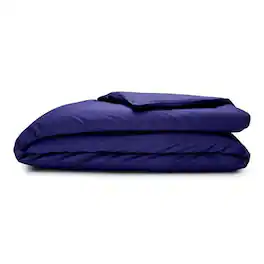 Sleepgram - Supima 400 Thread Count Cotton Duvet Cover w/ Travel Bag, King - Violet