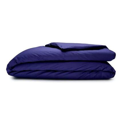 Front. Sleepgram - Sleepgram Supima 400 Thread Count Cotton Duvet Cover w/ Travel Bag, Twin, Violet - Violet.