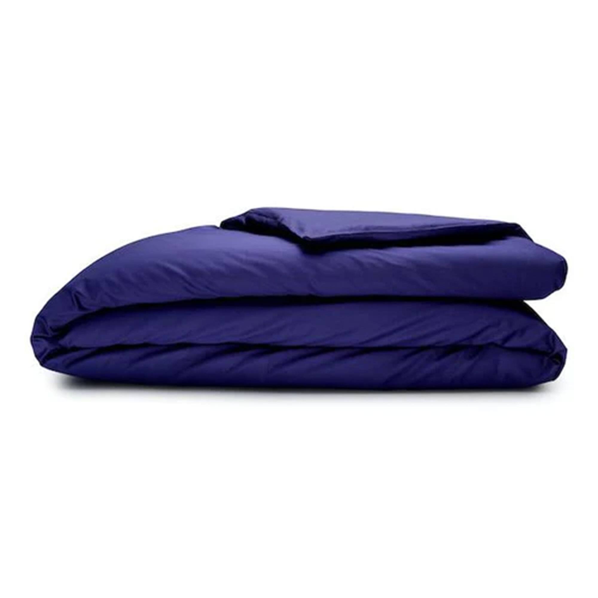 Front. Sleepgram - Sleepgram Supima 400 Thread Count Cotton Duvet Cover w/ Travel Bag, King, Violet - Violet.
