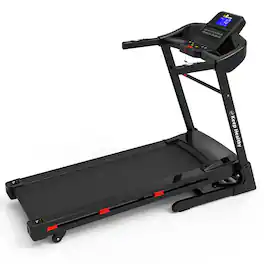 Akoasm - Electric 3.5HP Foldable Treadmills with Automatic Incline, Shock Absorption, Pulse Sensor, APP Control - Black