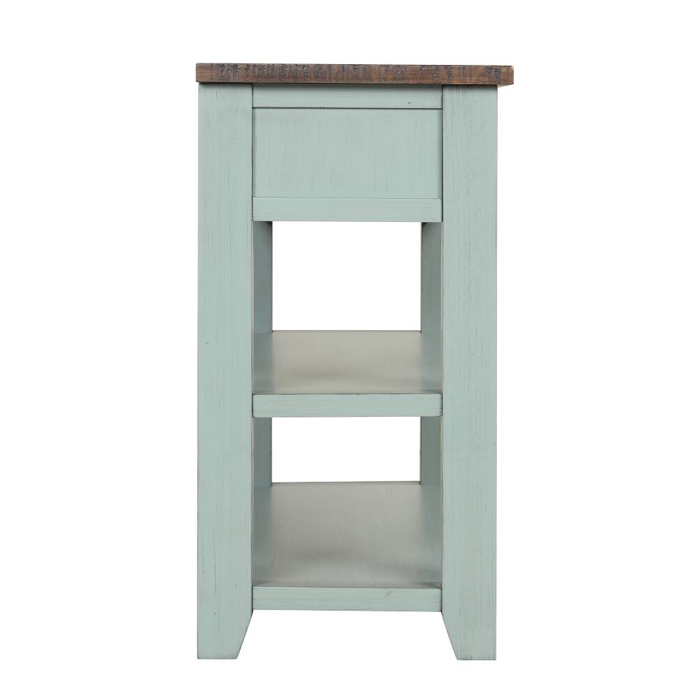 Alt View 2. Loheer - Loheer 48 Inch Solid Pine Wood Console Table with 3 Drawers Retro Blue - Retro Blue.