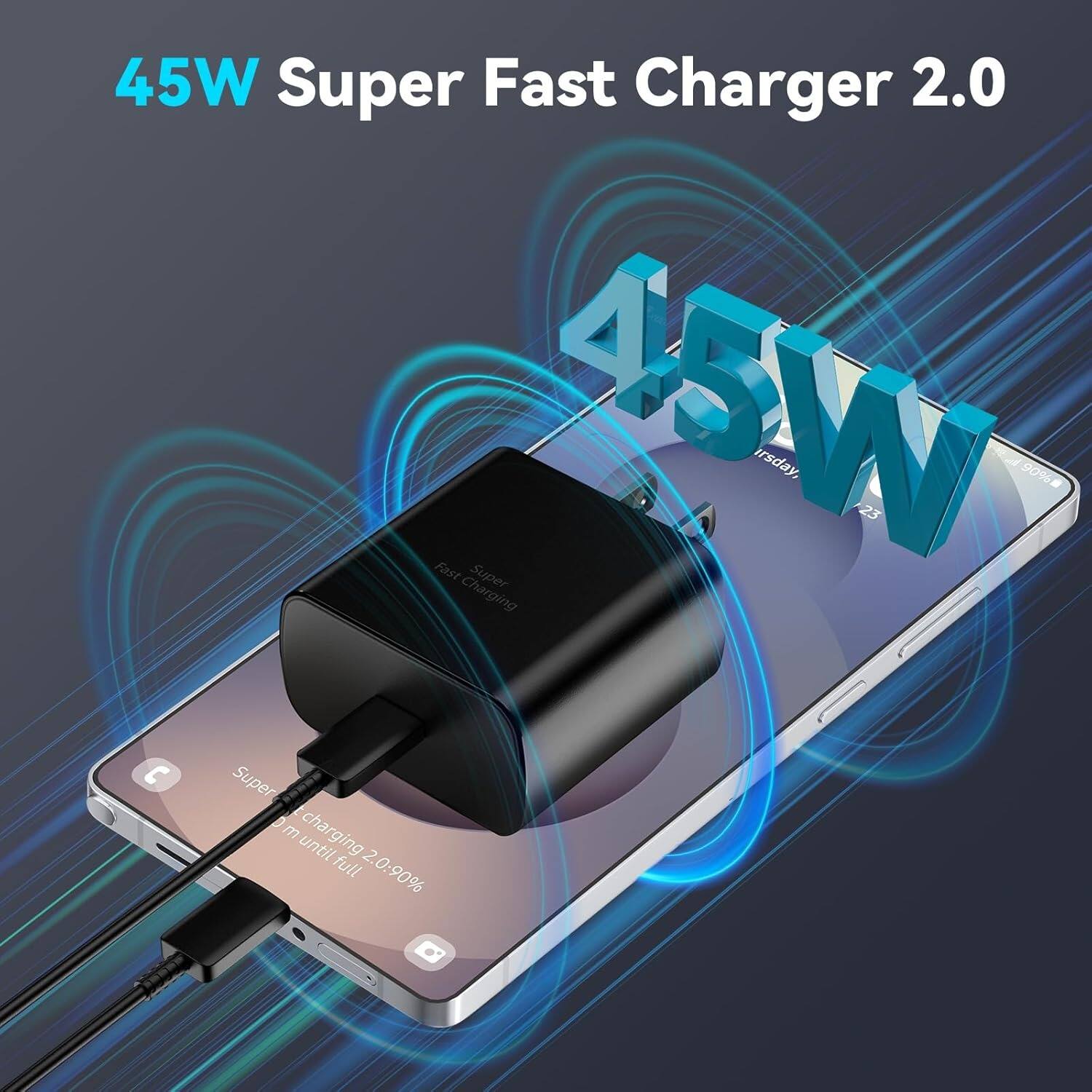 45W Super Fast Charger 2.0, Fast Charging, Super Charging, 45W, Super Charging 2.0, 90% Full