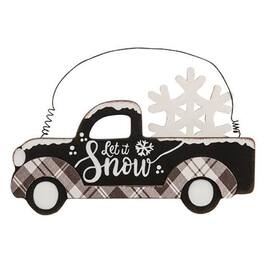 BreeBe - *Let It Snow Truck Wood Hanger - Black, White
