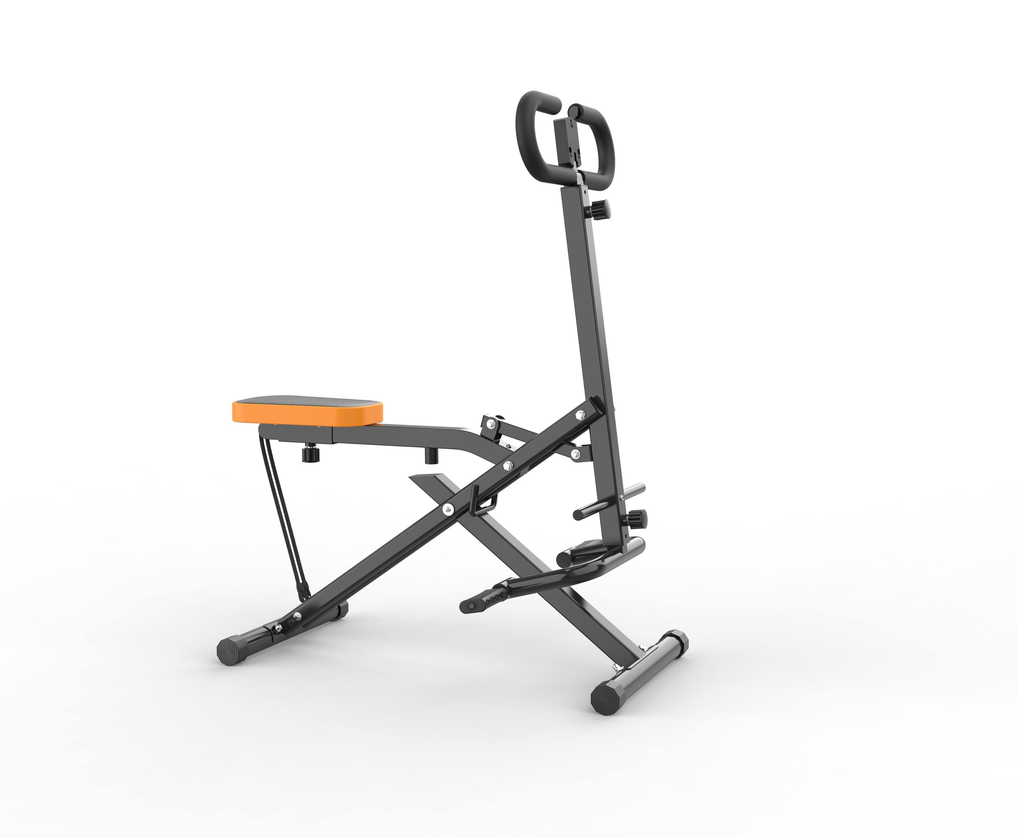 Left. PexFix - Foldable Squat Machine for Glutes, Home Butt & Thigh Workout with Resistance Bands - Black.