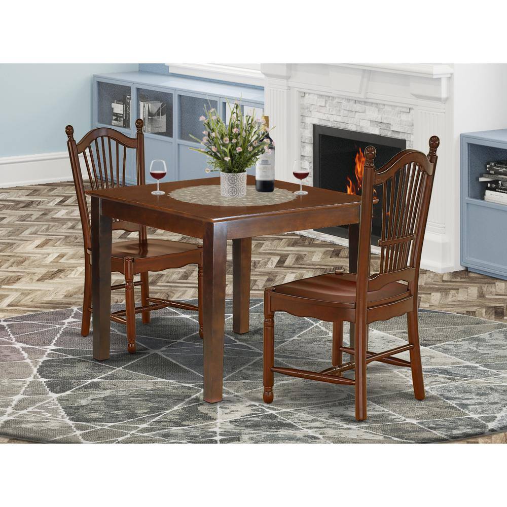 Back. East West Furniture - Dining Room Set Mahogany - Brown.
