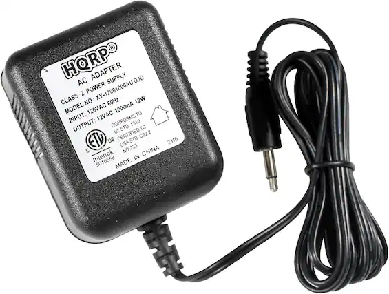 HQRP® AC ADAPTER
CLASS 2 POWER SUPPLY
MODEL NO: XY-12001000AMS TO 1310
INPUT: 120VAC 60Hz 1000mA
OUTPUT: 12VAC 12W
CONFORMS TO UL STD. 1310
US CERTIFIED TO CSA STD. C22.2 NO. 223
MADE IN CHINA
Intertek 5010558