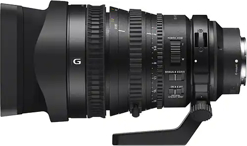 Front. Sony - FE PZ 28-135mm f/4 G OSS Power Zoom Lens for Full-Frame, APS-C and Super 35 E-Mount Cameras - Black.
