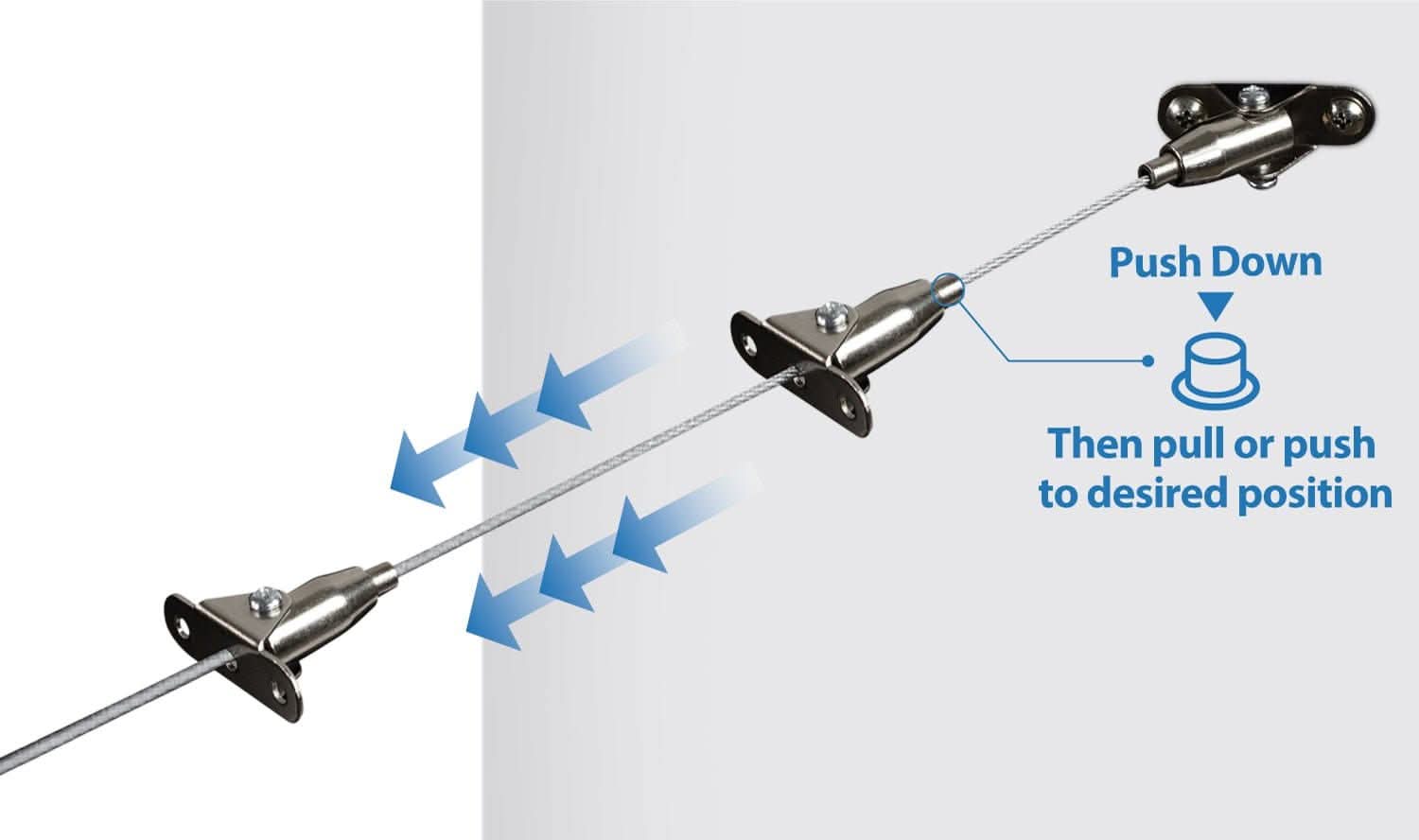 Push Down  
Then pull or push to desired position