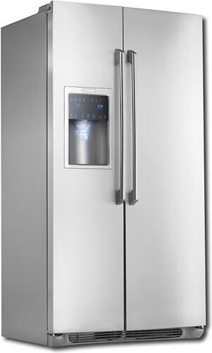 Angle Standard. Electrolux - 22.5 Cu. Ft. Side-by-Side Refrigerator with Thru-the-Door Ice and Water - Stainless-Steel.