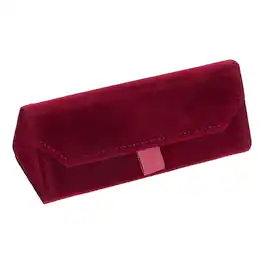 Unique Bargains - Foldable Glasses Case, Triangle Magnetic Sunglass Organizer, Suede Hard Eyeglass Case for Women & Men - Red