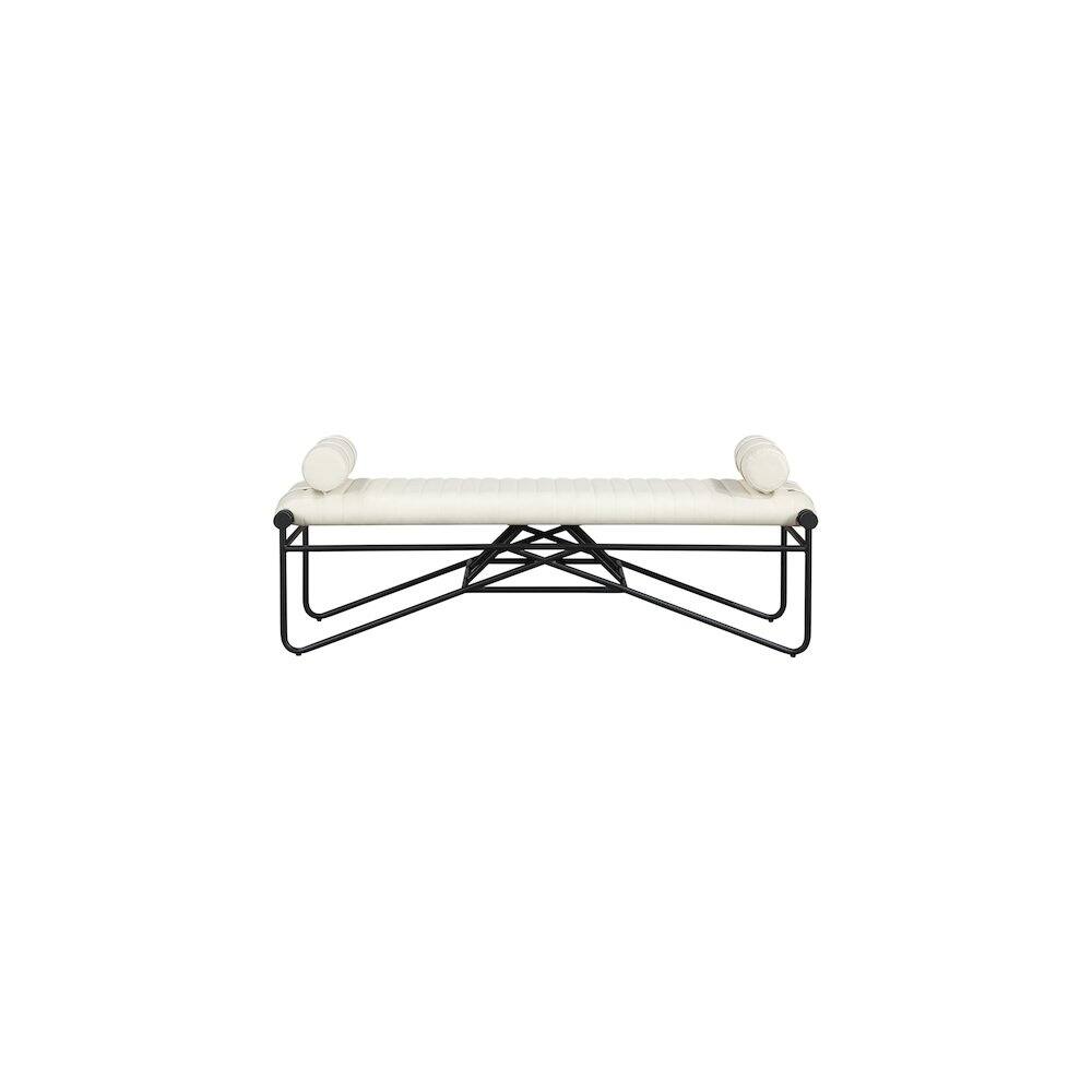 Alt View 2. Meridian Furniture - Gatsby Cream Vegan Leather Bench - Beige.