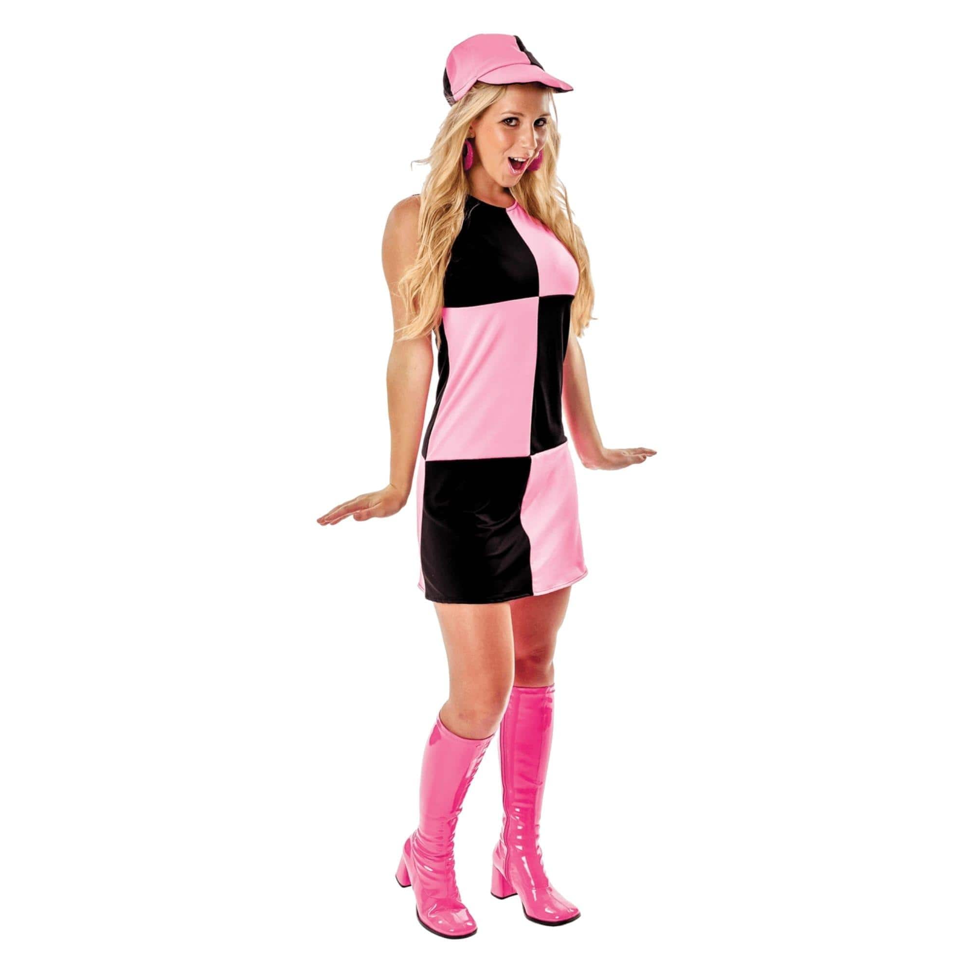 Orion Costumes - 60s Black & Chequered Dress Costume Small - Pink price history on PriceWatchPro