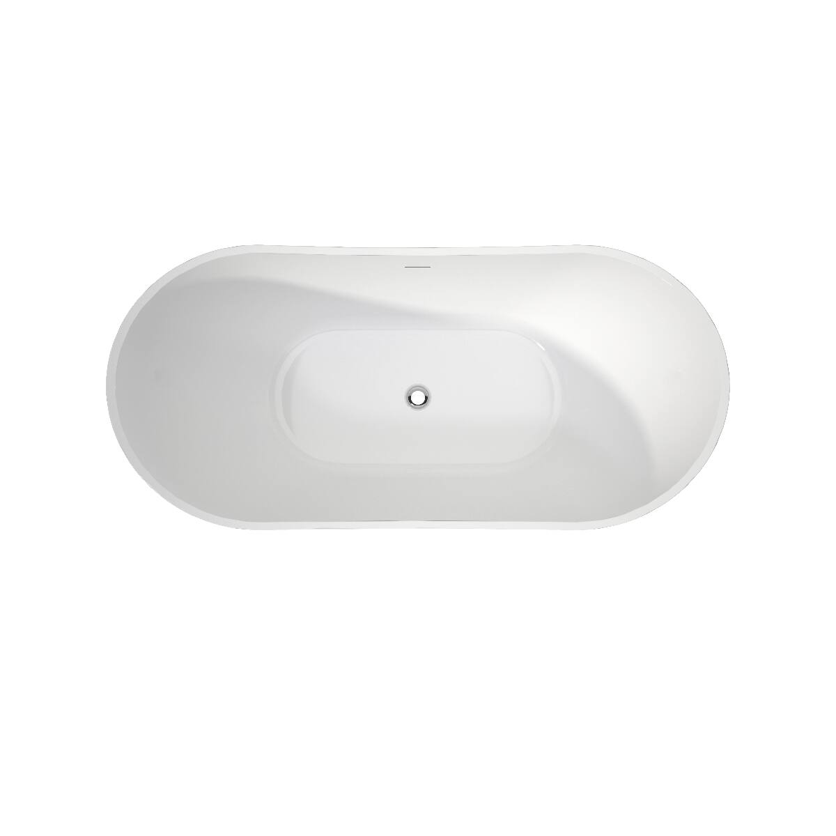 Left. Loheer - Loheer Acrylic Freestanding Soaking Bathtub in Gloss White, 60 x 29 Inch Stand Alone Tub - Gloss White.