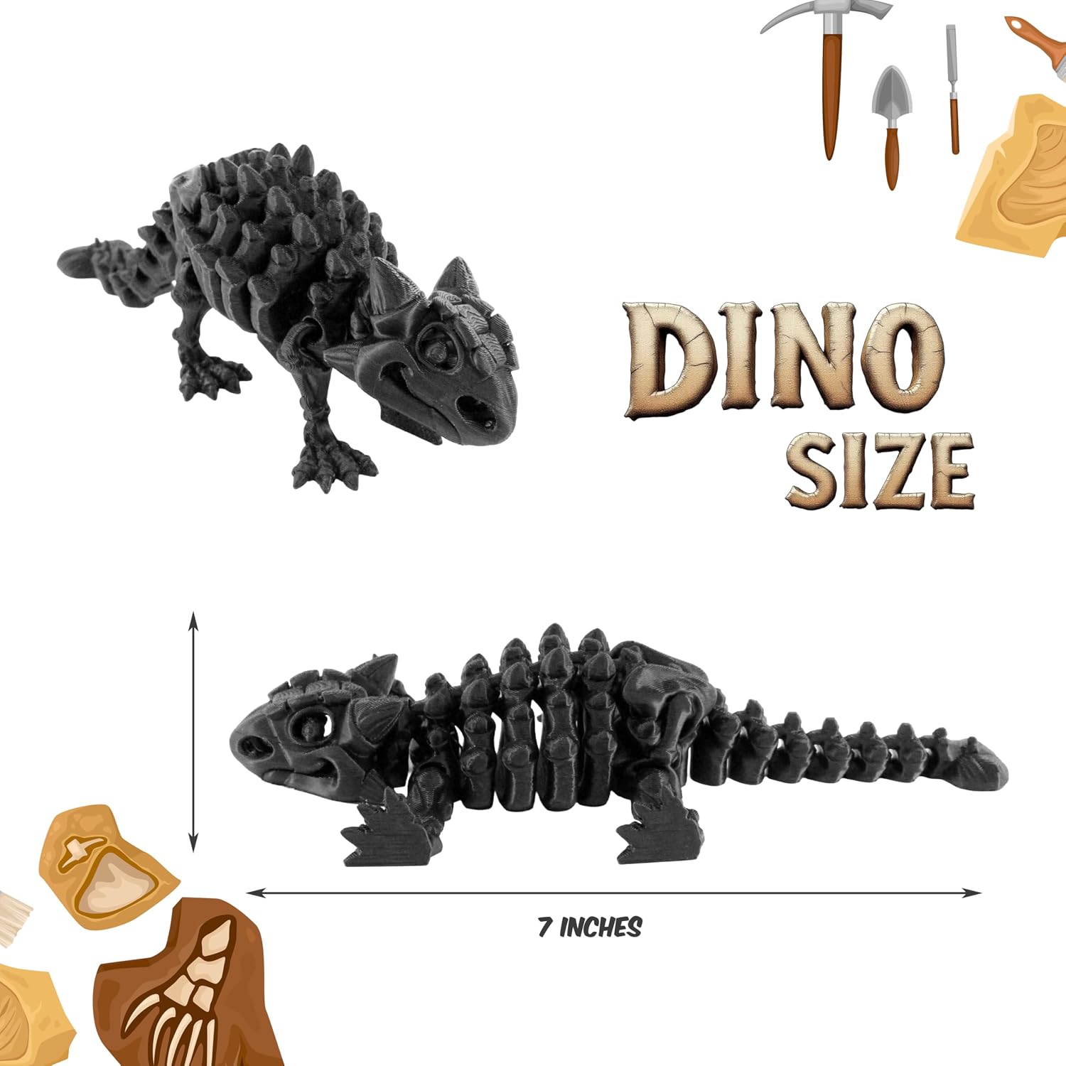 DINO SIZE  
7 INCHES