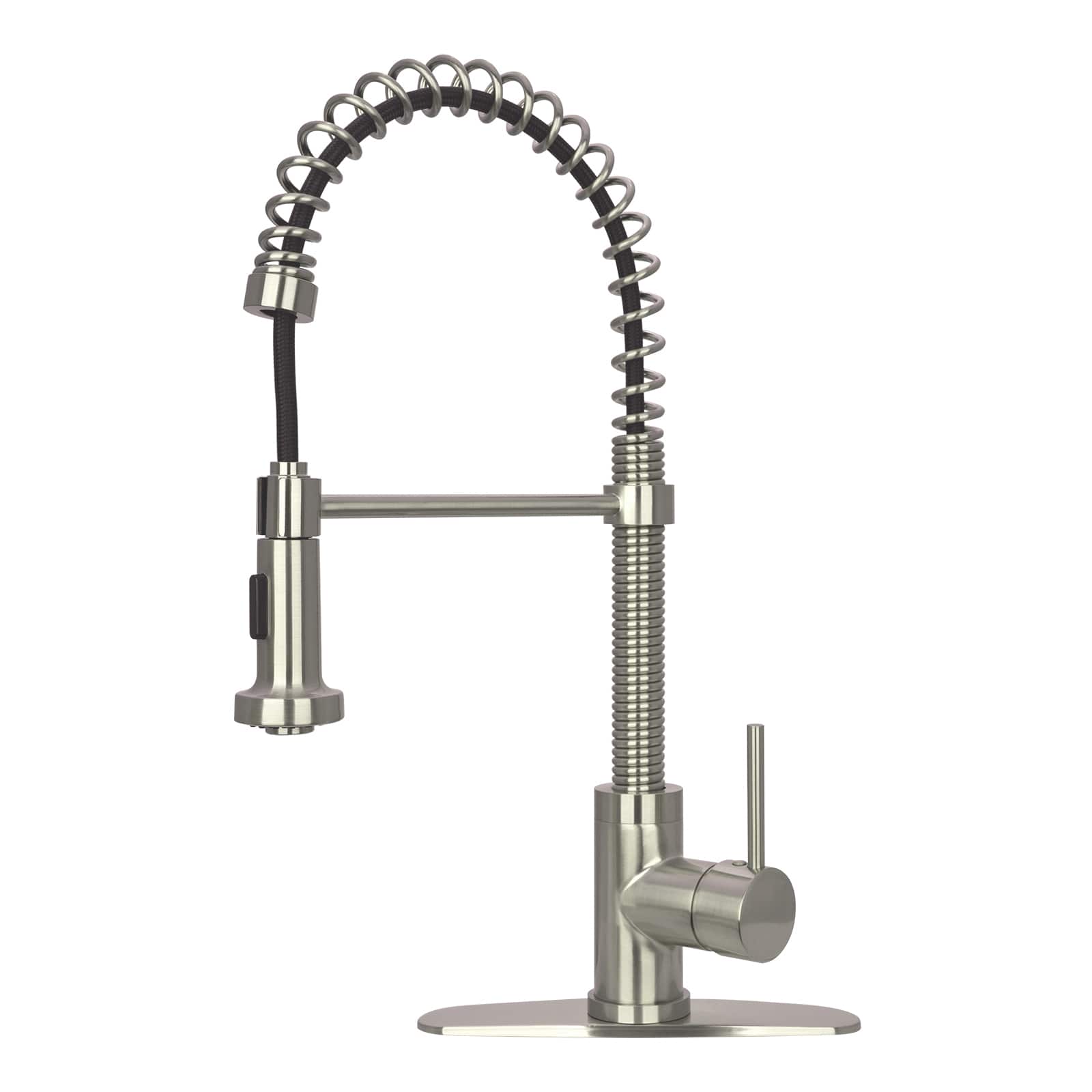 Pre-Rinse Spring Single Handle Solid Brass Kitchen Faucet with Pull Down Sprayer
