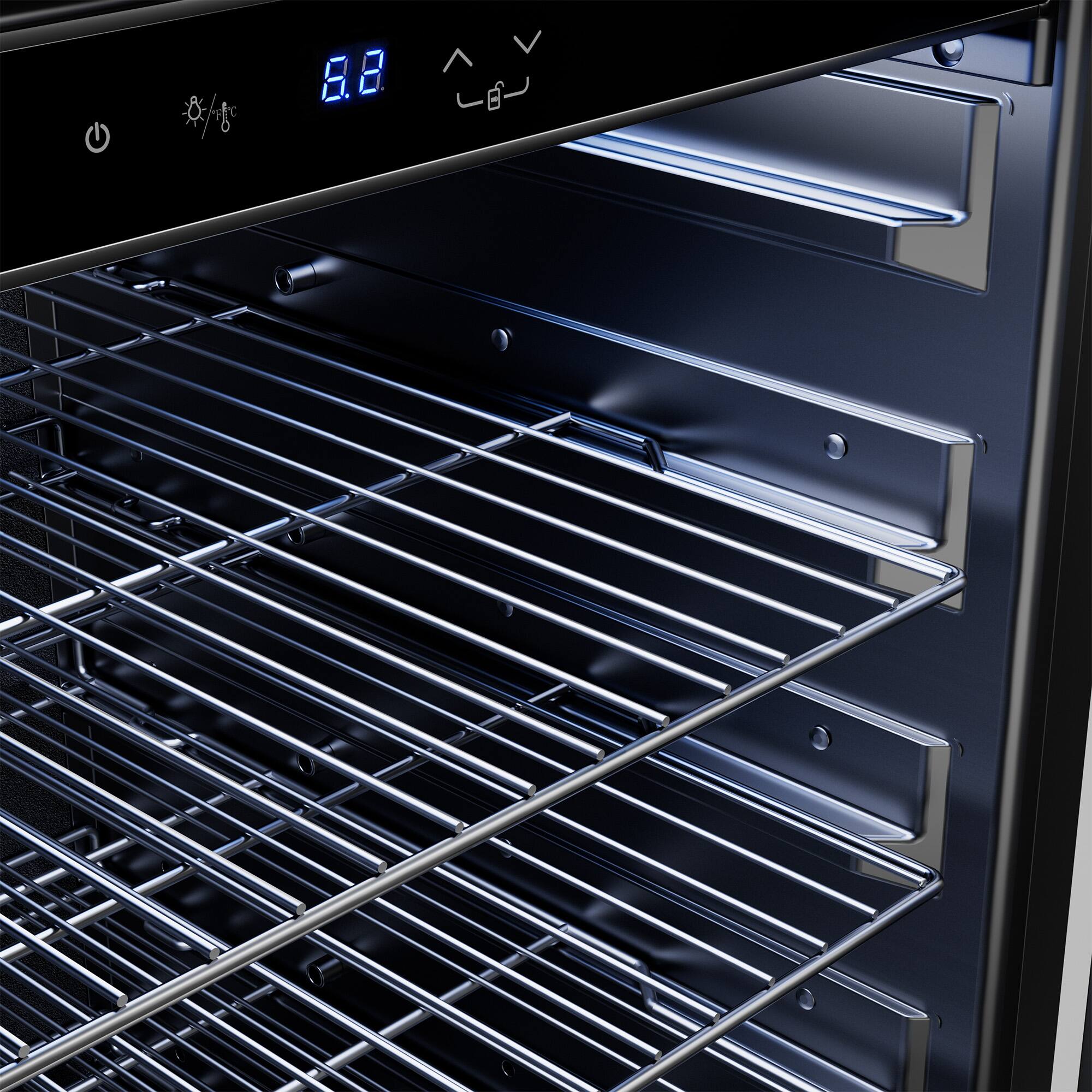 Alt View 1. Empava - 23.4 In. 140 Can Built-in / Freestanding Beverage Cooler Fridge W/ Temp Controls, Adjustable Shelves In Black - Black.