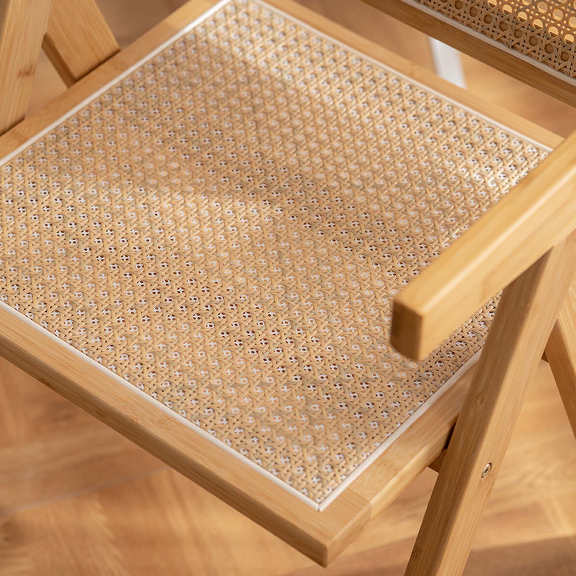 Alt View 10. Costway - Costway Set of 2 Rattan Accent Chairs Mid Century Dining Armchair Bamboo Frame Kitchen - Natural.