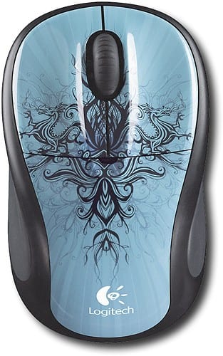 Front Standard. Logitech - M305 Wireless Optical Mouse - Blue/Black.