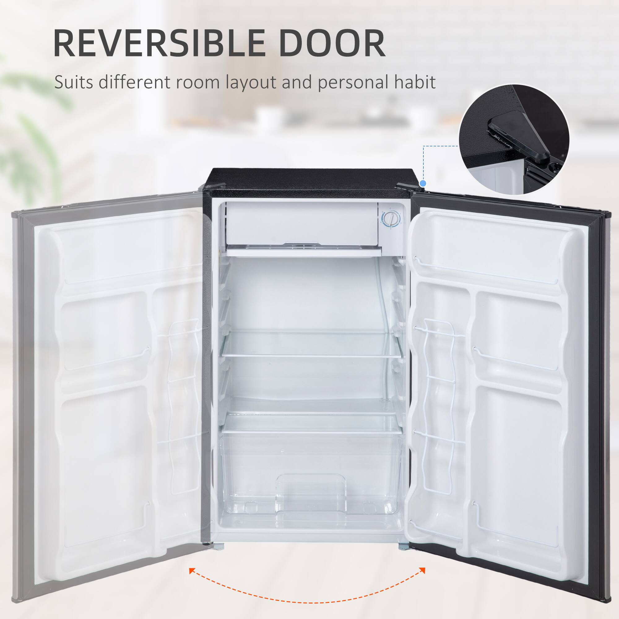 REVERSIBLE DOOR  
Suits different room layout and personal habit