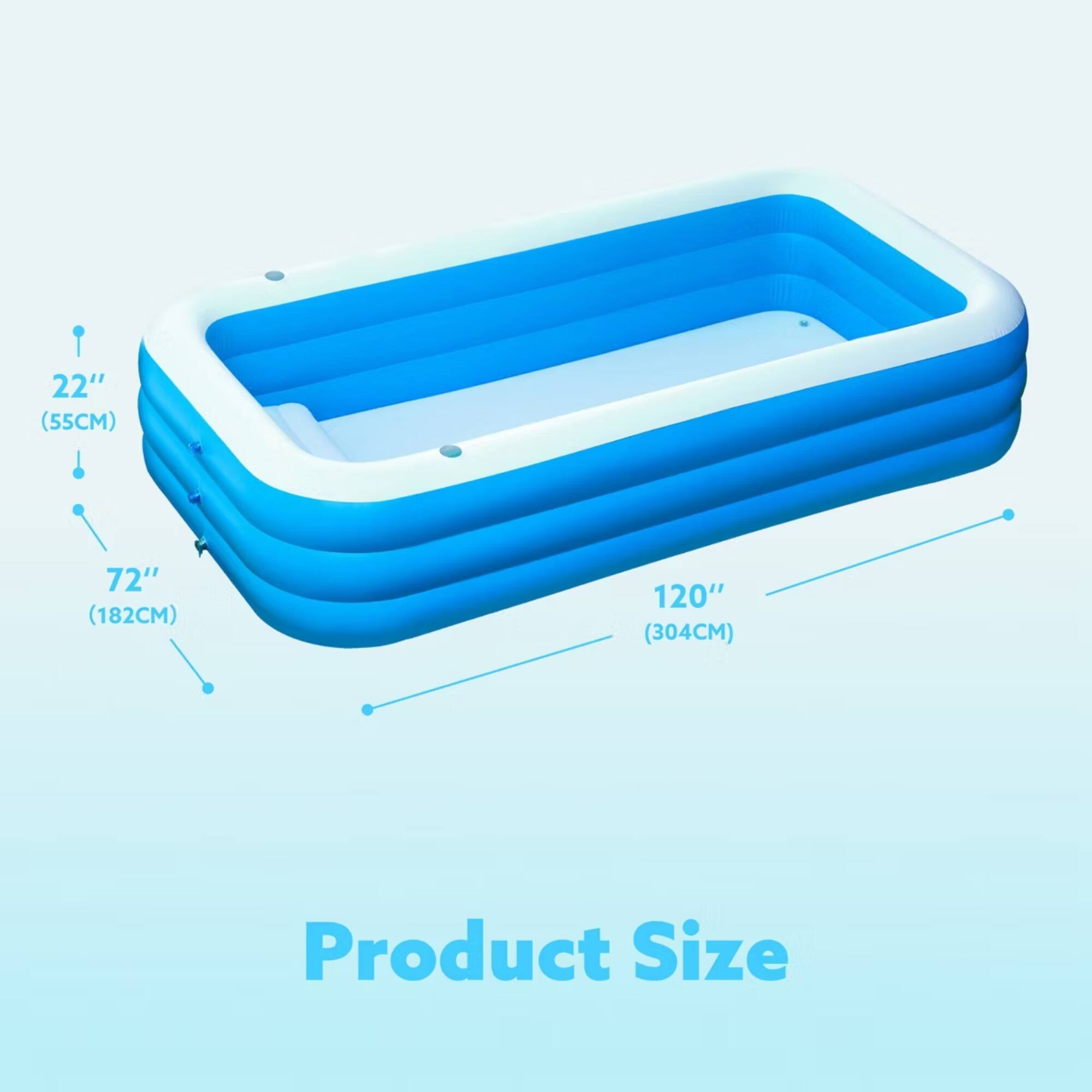 22" (55CM)  
72" (182CM)  
120" (304CM)  

Product Size