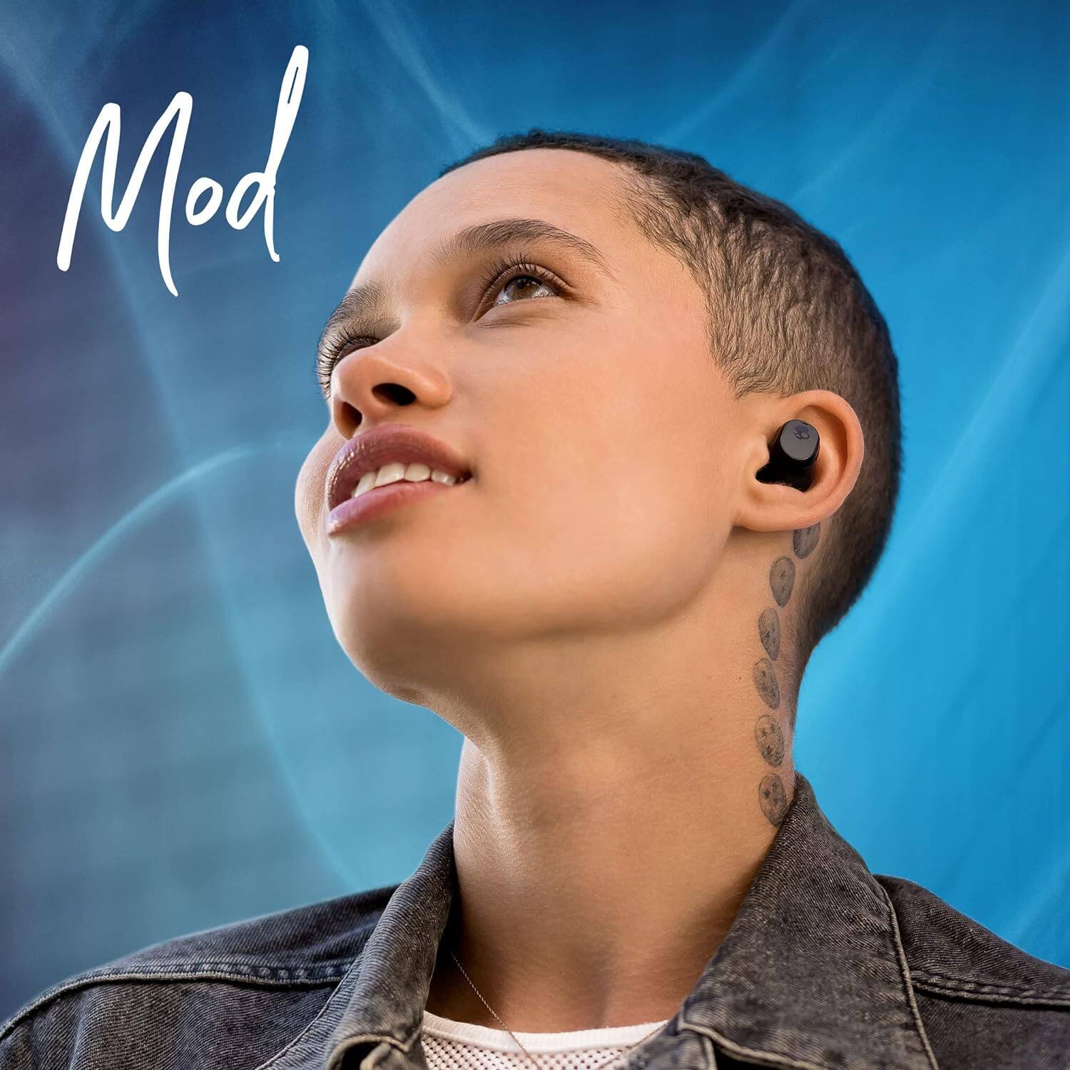 Alt View 1. Skullcandy - Mod Wireless Earbuds, Bluetooth Headphones, Up to 32 Hours Battery, Noise Isolating Fit, Sweat and Water Resistant - Light Grey.