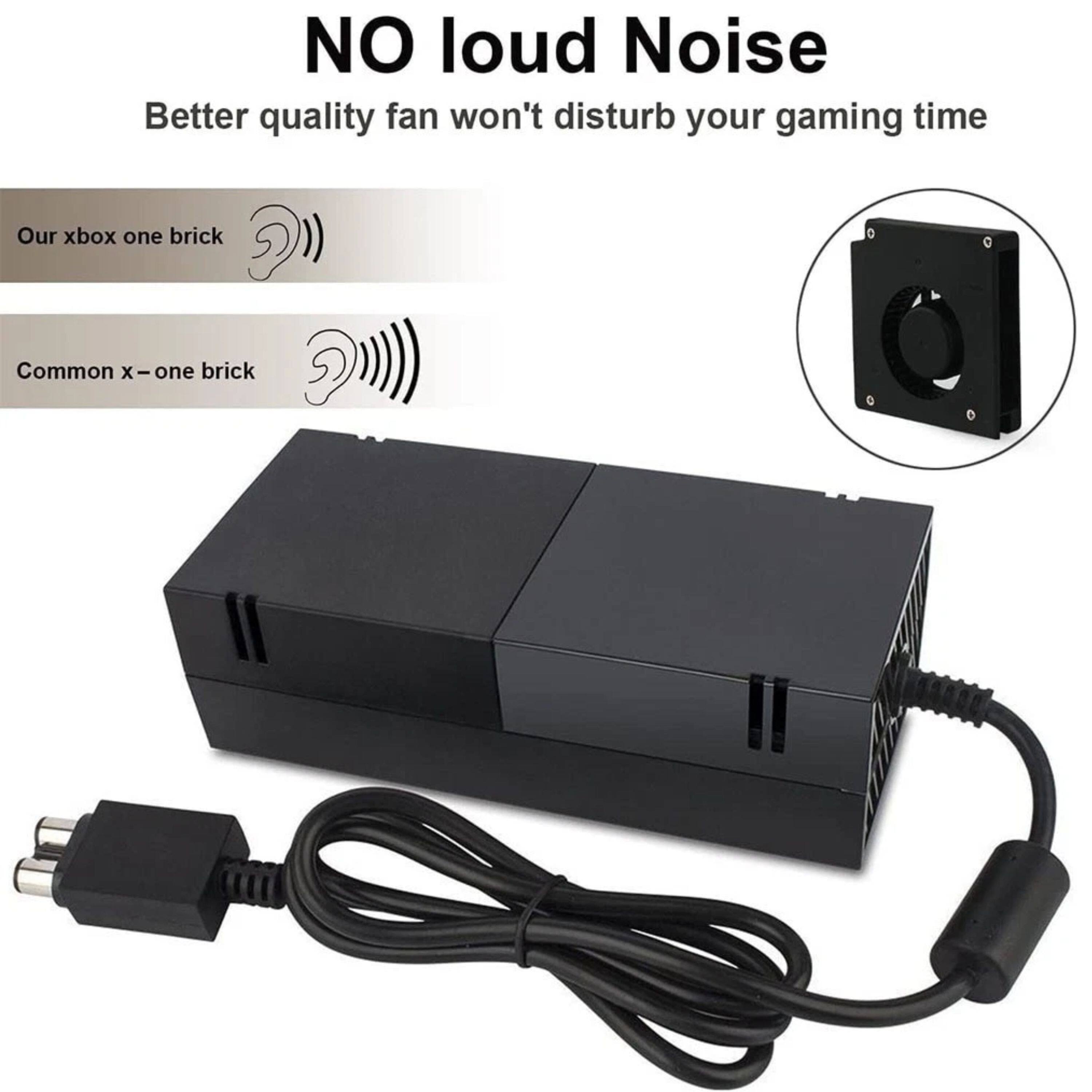 NO loud Noise  
Better quality fan won't disturb your gaming time  

Our xbox one brick  
Common x-one brick