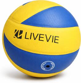 LIVEVIE - Professional Soft Touch Volleyball- Size 5 - Yellow/Blue