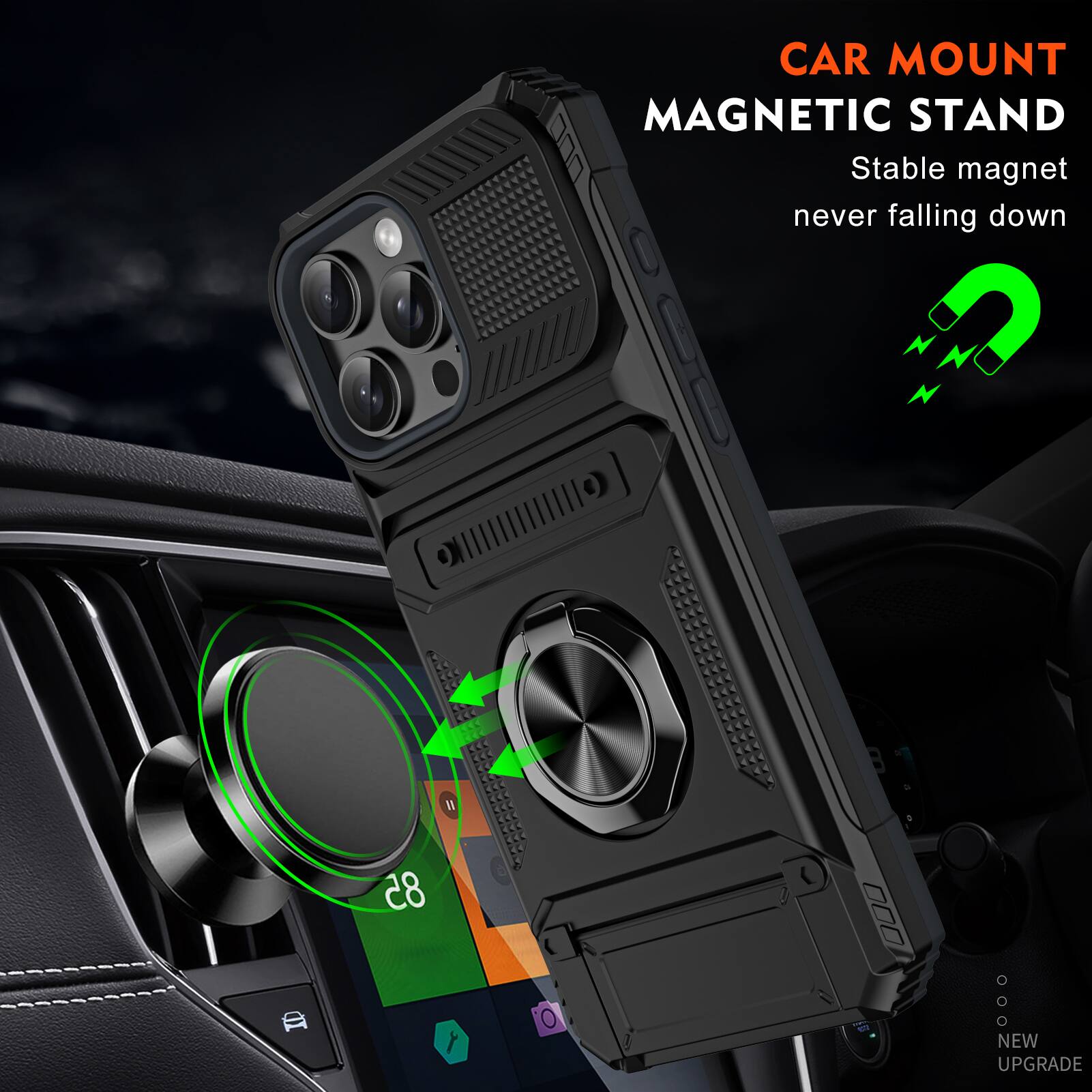 CAR MOUNT MAGNETIC STAND  
Stable magnet never falling down  
NEW UPGRADE