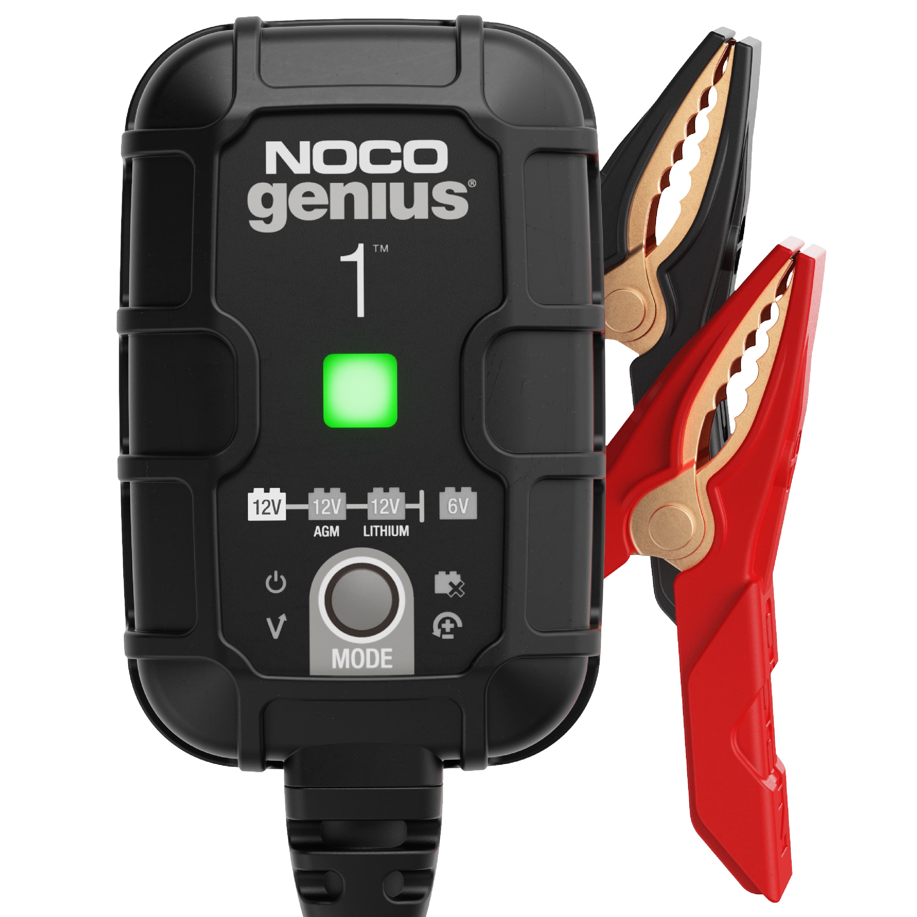NOCO - GENIUS1: 1A Smart Battery Charger – 6V/12V – Automatic Maintainer & Trickle Charger – For Lead-Acid & Lithium