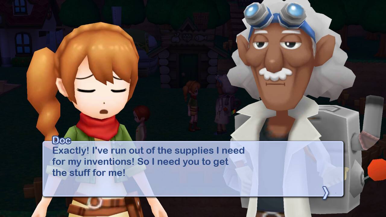 Doc: Exactly! I've run out of the supplies I need for my inventions! So I need you to get the stuff for me!