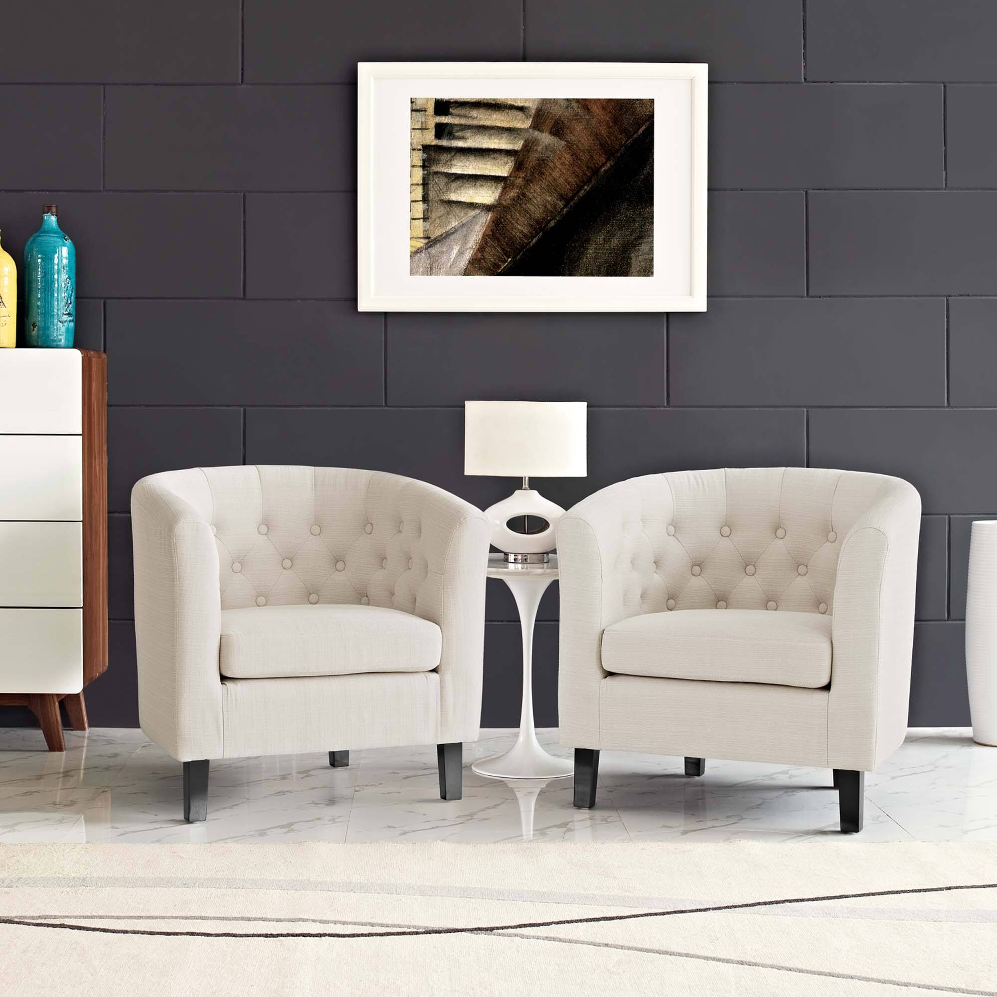 Alt View 2. Modway - Prospect 2 Piece Upholstered Fabric Armchair Set by Modway - Brown.