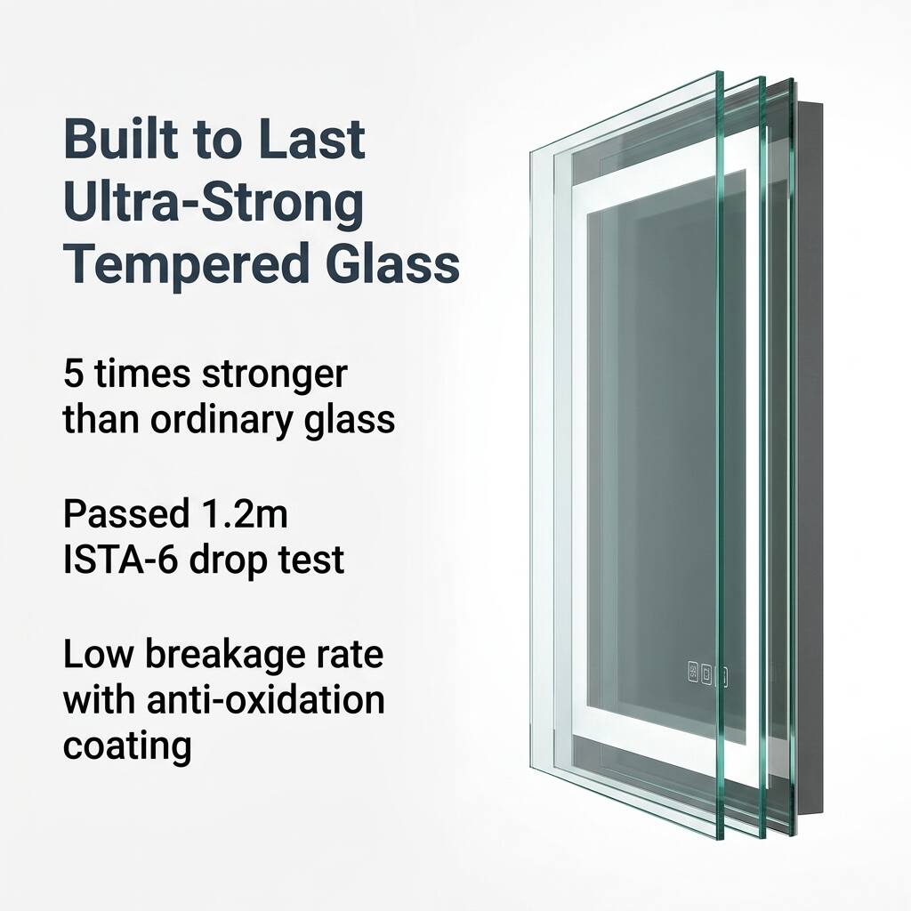 Built to Last Ultra-Strong Tempered Glass  
5 times stronger than ordinary glass  
Passed 1.2m ISTA-6 drop test  
Low breakage rate with anti-oxidation coating