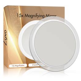 Earthley Blooms - 15x Magnifying Mirror With Suction Cup - Use As Travel Or Makeup Magnification For Bathroom - Default