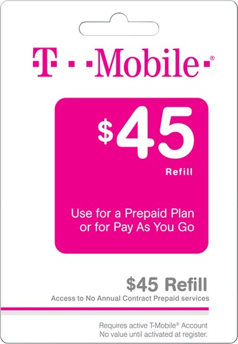  T-Mobile - $45 Top-Up Prepaid Card