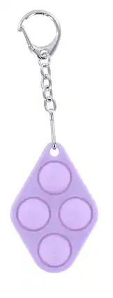 Front. Toynk - Pop Fidget Toy Purple 4-Button Silicone Keychain Accessory - Purple.