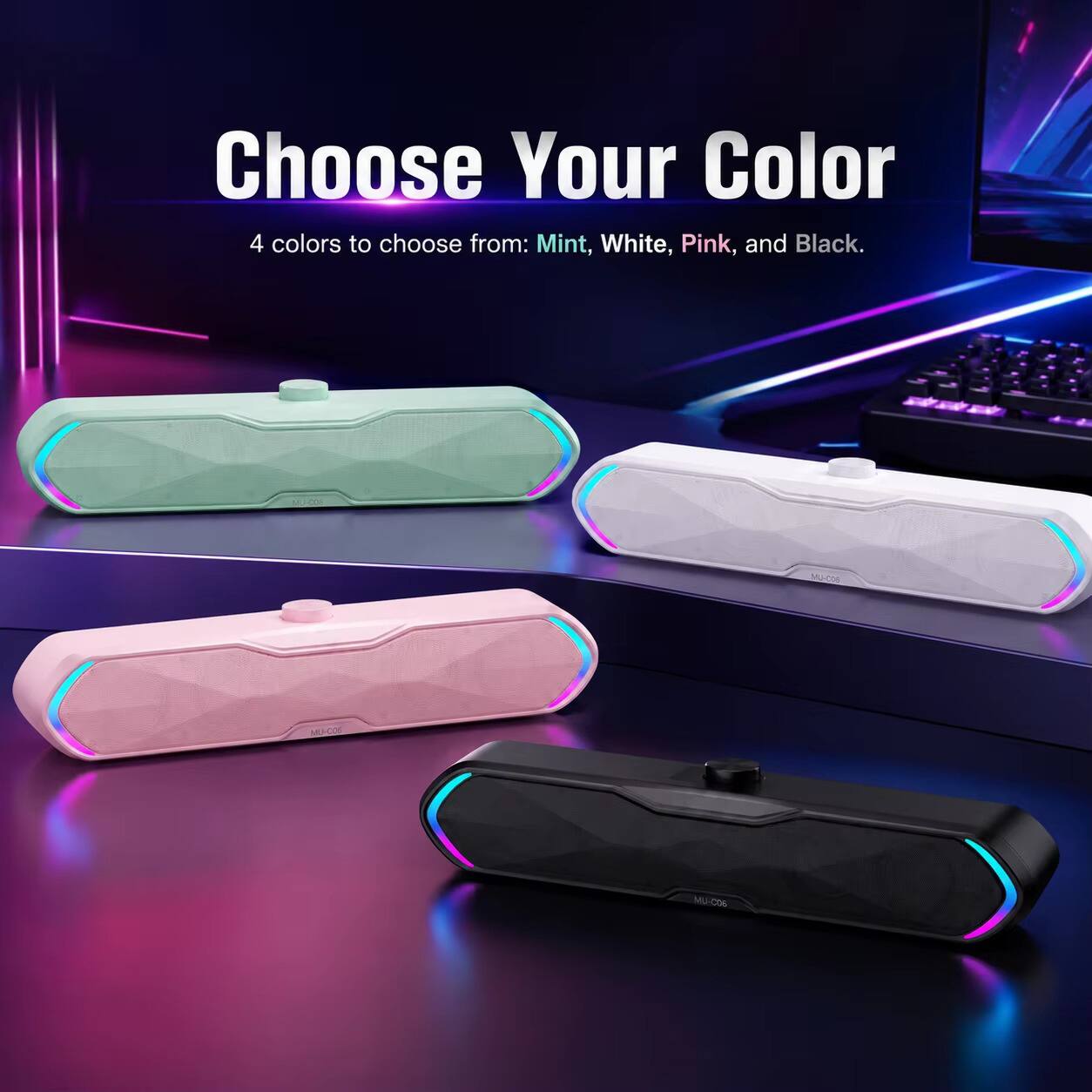 Choose Your Color  
4 colors to choose from: Mint, White, Pink, and Black.  

ML-006  
MU-CO6  
MJ-006  
MU-CO6