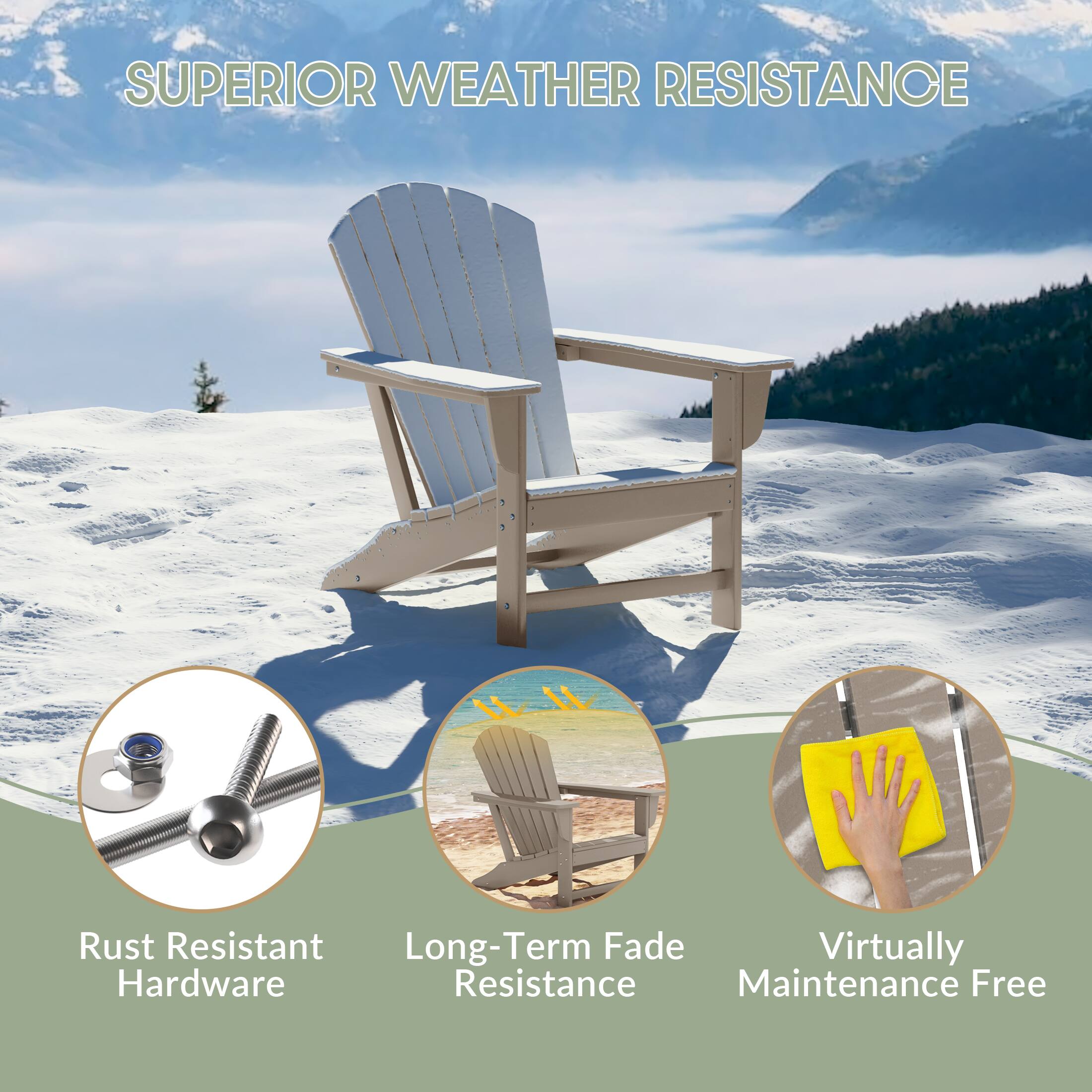 SUPERIOR WEATHER RESISTANCE

- Rust Resistant Hardware
- Long-Term Fade Resistance
- Virtually Maintenance Free