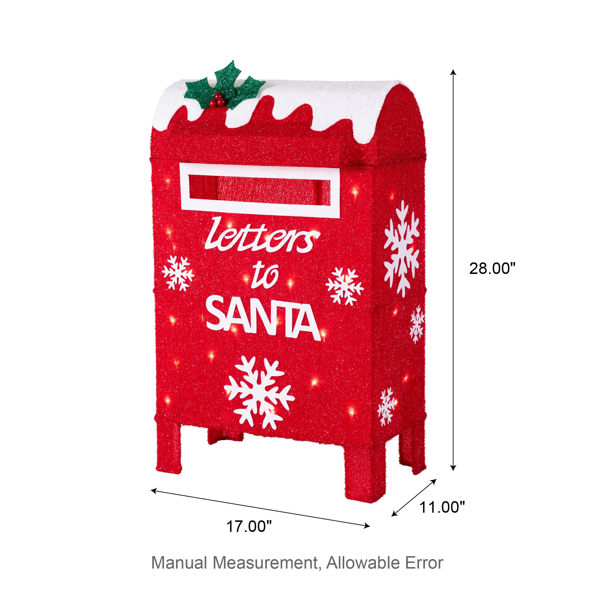 letters to SANTA  
28.00"  
17.00"  
11.00"  
Manual Measurement, Allowable Error