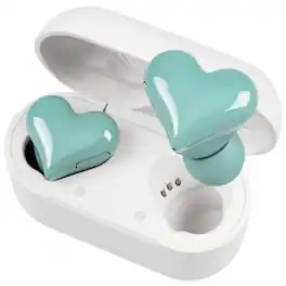 Cluzine - Heart Shaped True Wireless Earbuds Bluetooth 5.3 Headphones with Charging Case