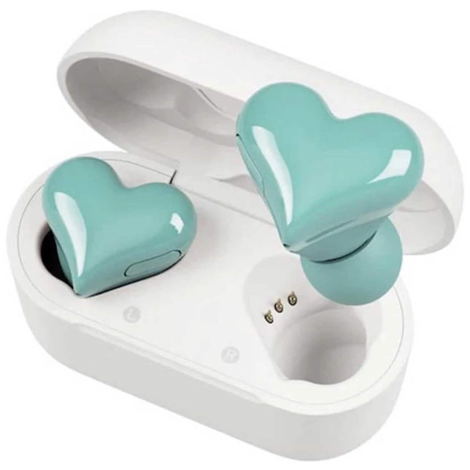 Front. Cluzine - Heart Shaped True Wireless Earbuds Bluetooth 5.3 Headphones with Charging Case.
